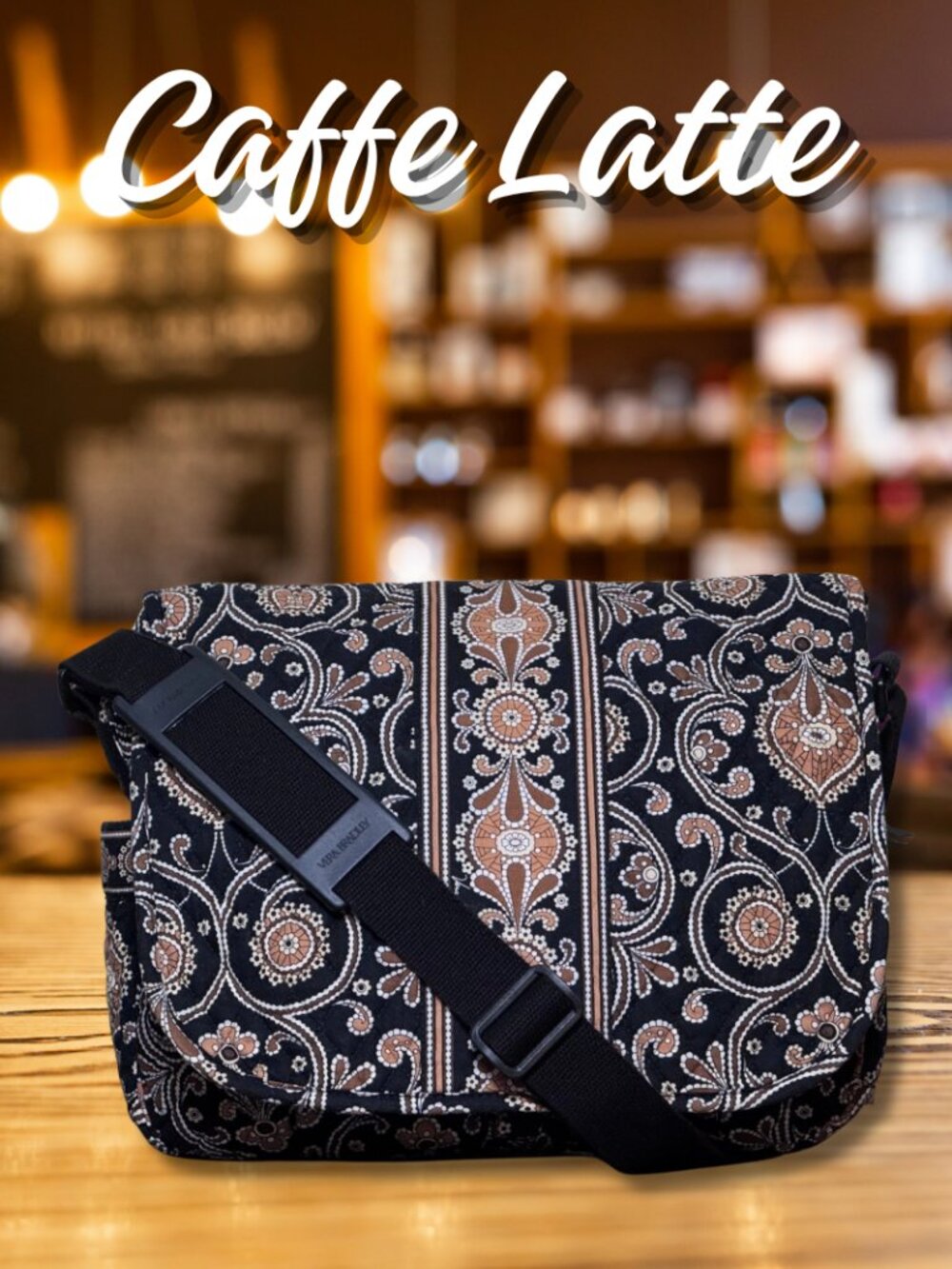 Vera Bradley Caffe Latte Retired Neutral Laptop Messenger Bag Travel